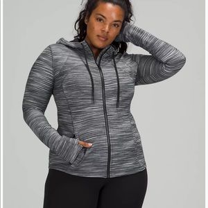 Lululemon Hooded Defined Jacket (Heathered Black/White/Black) (WORN ONCE)